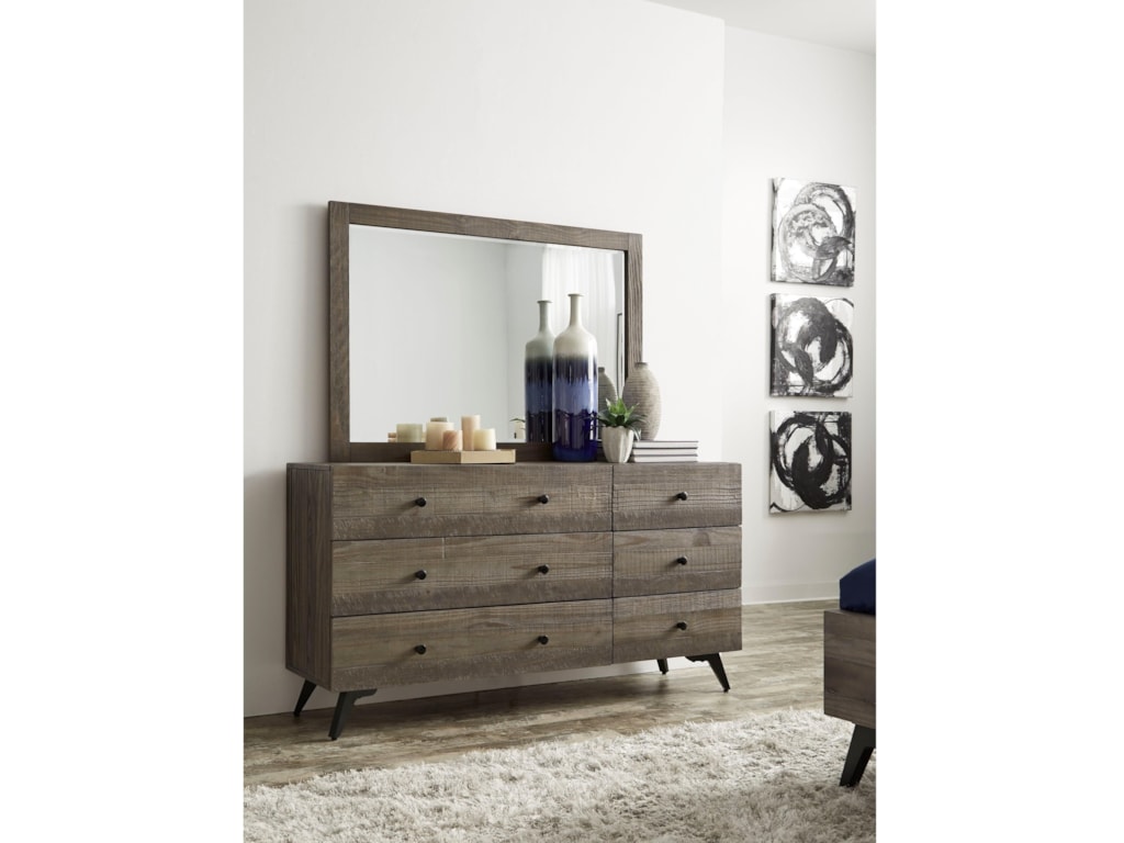 Modus International Nevada Solid Wood Dresser With Metal Legs