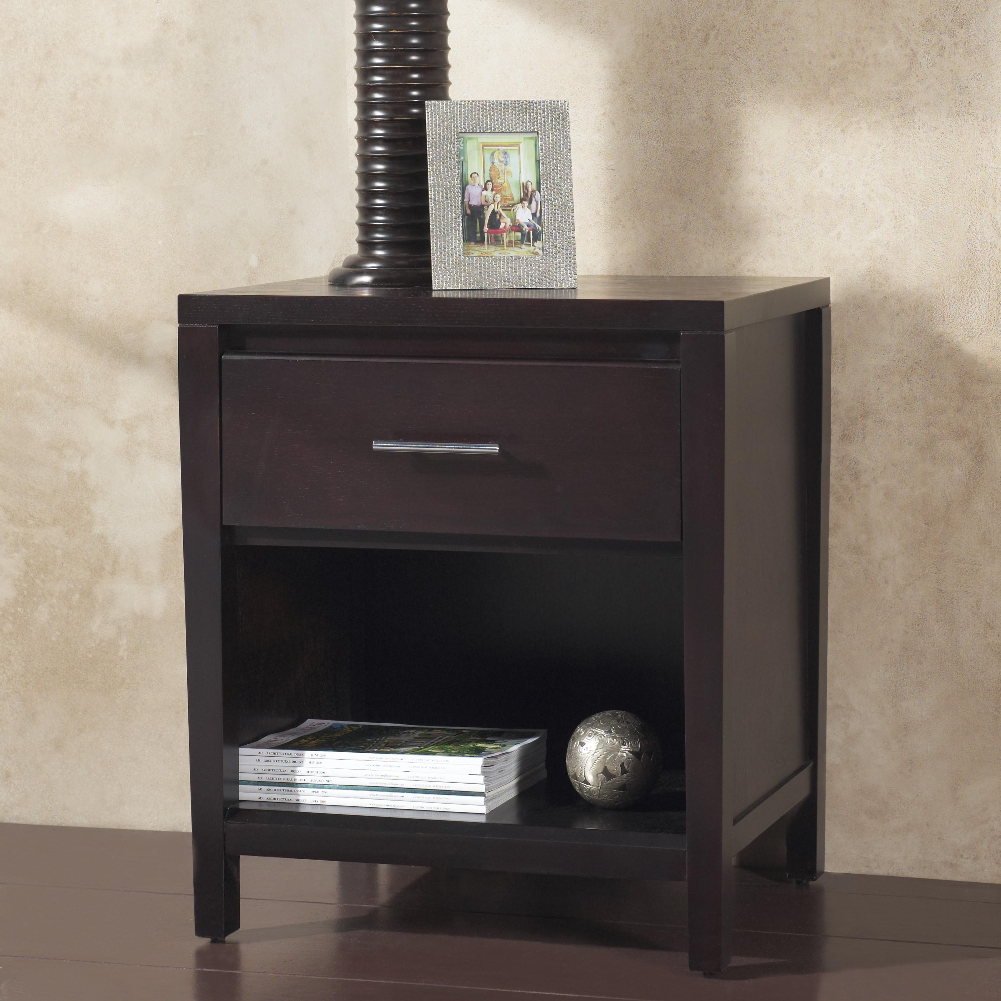 Modus International Nevis 1 Drawer Nightstand With Power Red