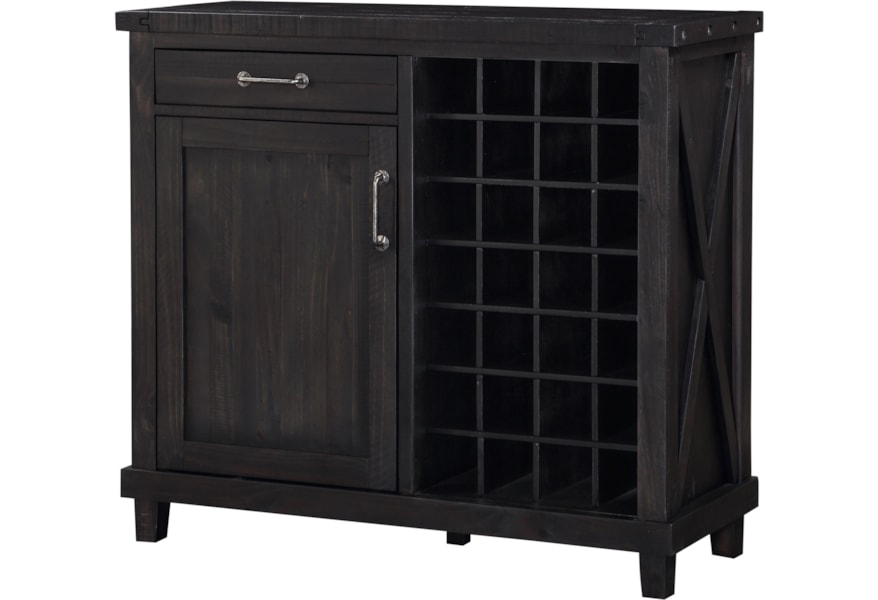 Modus International Yosemite 7yc974 Solid Wood Wine Bar In Rustic Yosemite 7yc974 Solid Wood Wine Bar