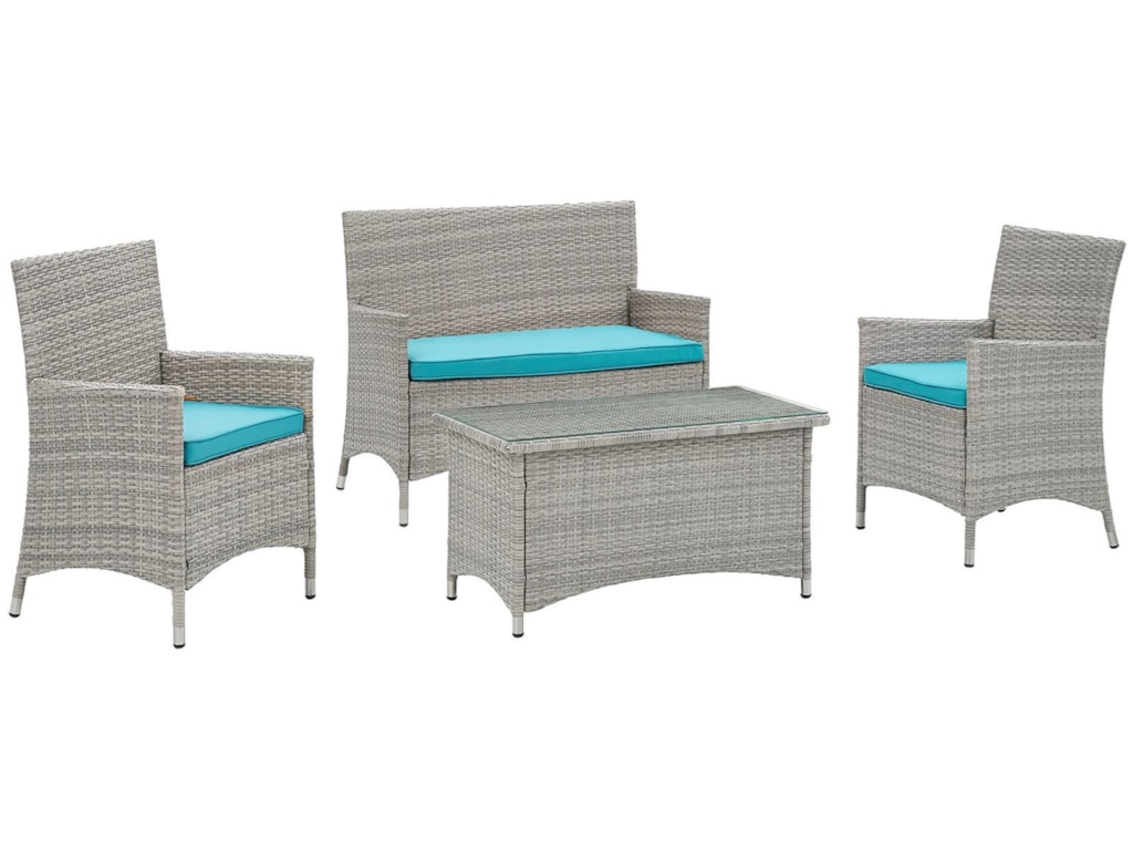 Modway Bridge 4 Piece Outdoor Patio Conversation Set Value City Bridge 4 Piece Outdoor Patio Conversation Set By Modway