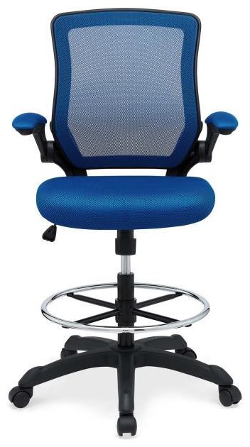 Modway Home Office Veer Drafting Chair In Blue Value City Furniture Office Task Chairs