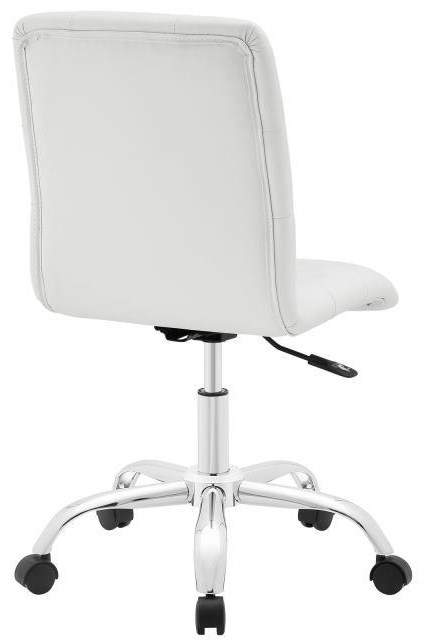 Modway Home Office Prim Armless Mid Back Office Chair In White Value City Furniture Office Task Chairs