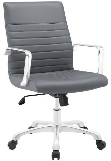 Modway Home Office Finesse Mid Back Office Chair In Gray Value City Furniture Office Task Chairs