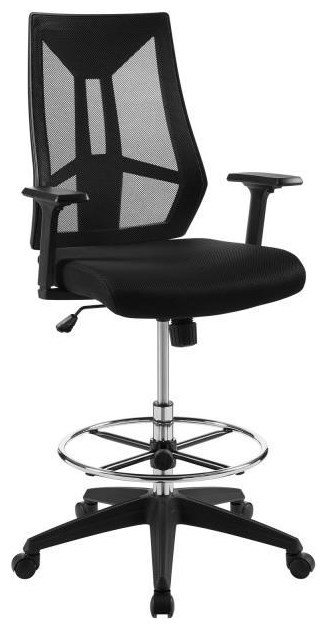 Modway Home Office Extol Mesh Drafting Chair In Black Value City Furniture Office Task Chairs