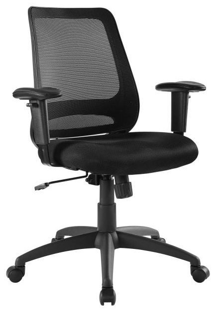 Modway Home Office Forge Mesh Office Chair In Black Value City Furniture Office Task Chairs