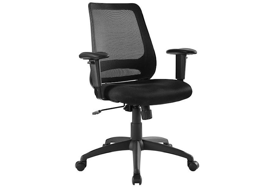 Modway Home Office Forge Mesh Office Chair In Black Value City Furniture Office Task Chairs