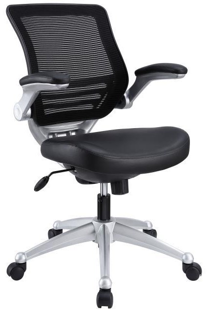 Modway Home Office Edge Leather Office Chair In Black Value City Furniture Office Task Chairs