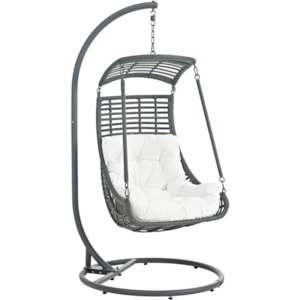 Modway Jungle Eei 2274 Whi Set Outdoor Patio Swing Chair With Stand Del Sol Furniture Outdoor Chairs