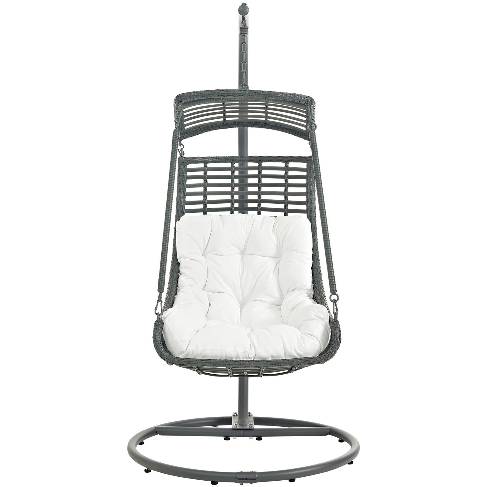 Modway Jungle Eei 2274 Whi Set Outdoor Patio Swing Chair With Stand Del Sol Furniture Outdoor Chairs