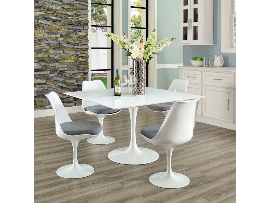 Lippa White 47 Square Wood Top Dining Table By Modway At Value City Furniture