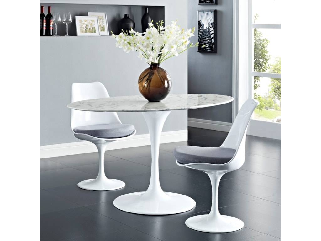 Modway Lippa Marble 54 Oval Artificial Dining Table Value Modway Lippa Marbleoval Dining Table