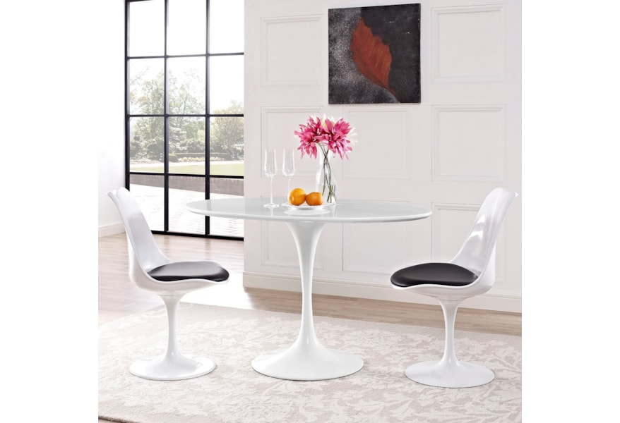 Modway Lippa White 48 Oval Wood Top Dining Table Value City
