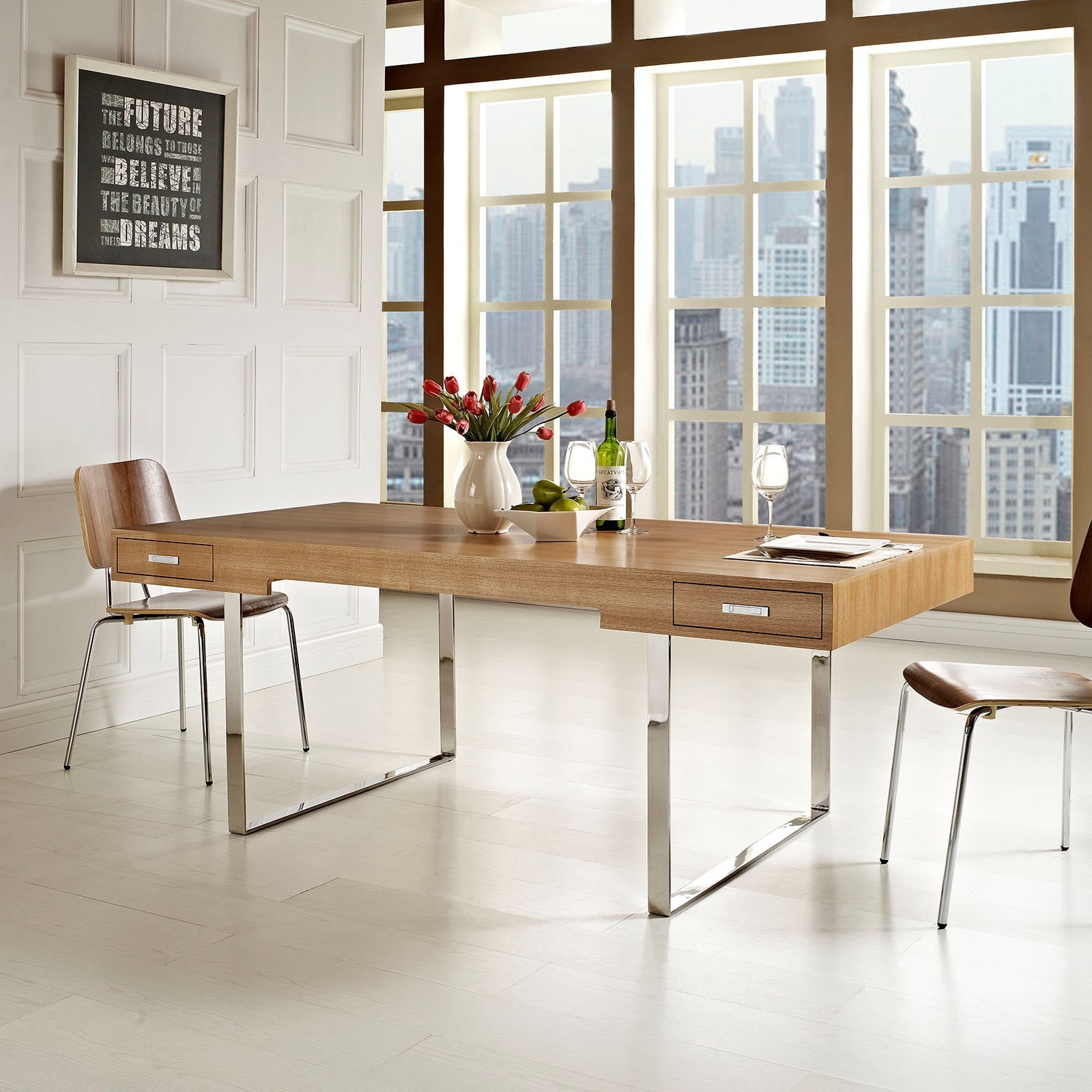 Modway Tinker Modern Office Desk With Drawers Value City