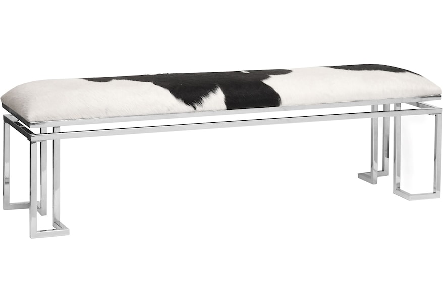 Moe S Home Collection Appa Cowhide Bench With Stainless Steel Base