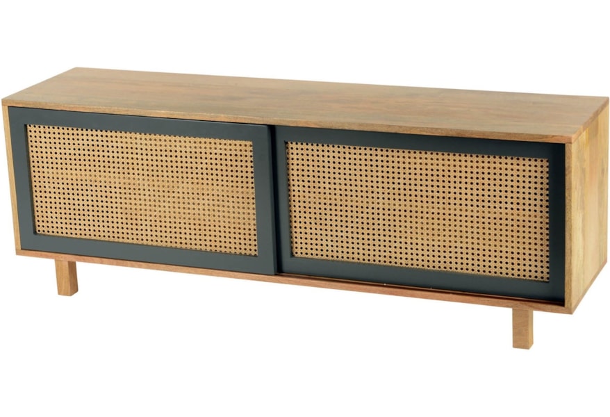 Moe S Home Collection Ashton Woven Cane Media Console With
