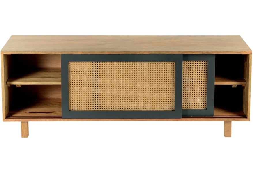 Moe S Home Collection Ashton Woven Cane Media Console With
