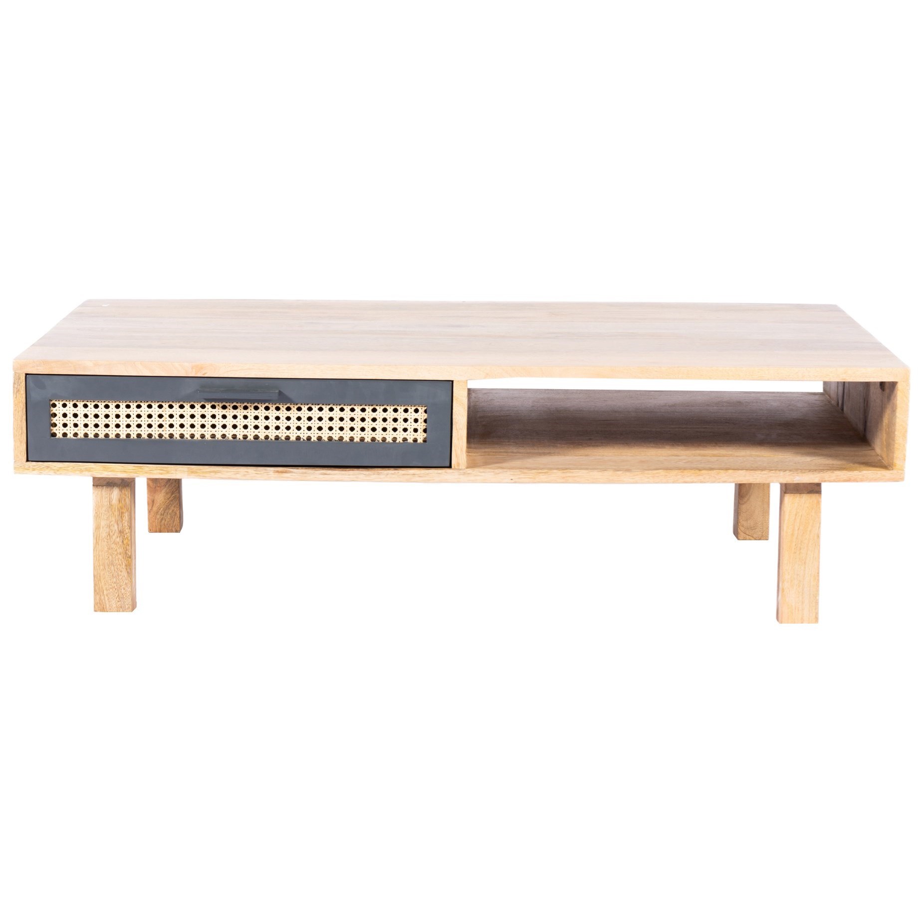 Moe S Home Collection Ashton Coffee Table With Woven Cane Accent