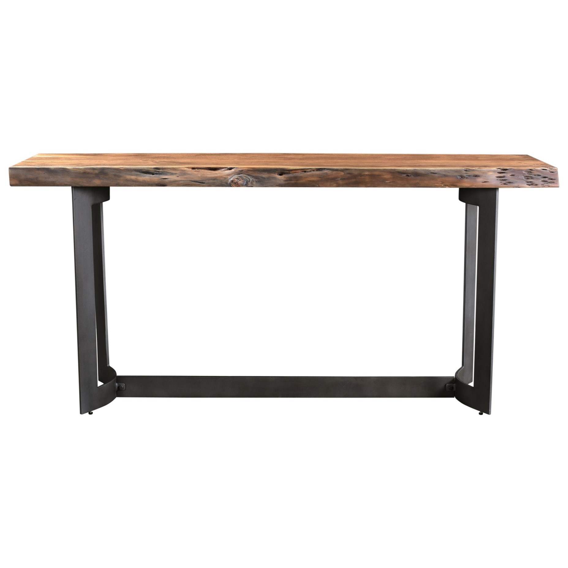 Moe S Home Collection Bent Console Table With Live Edge Solid Wood