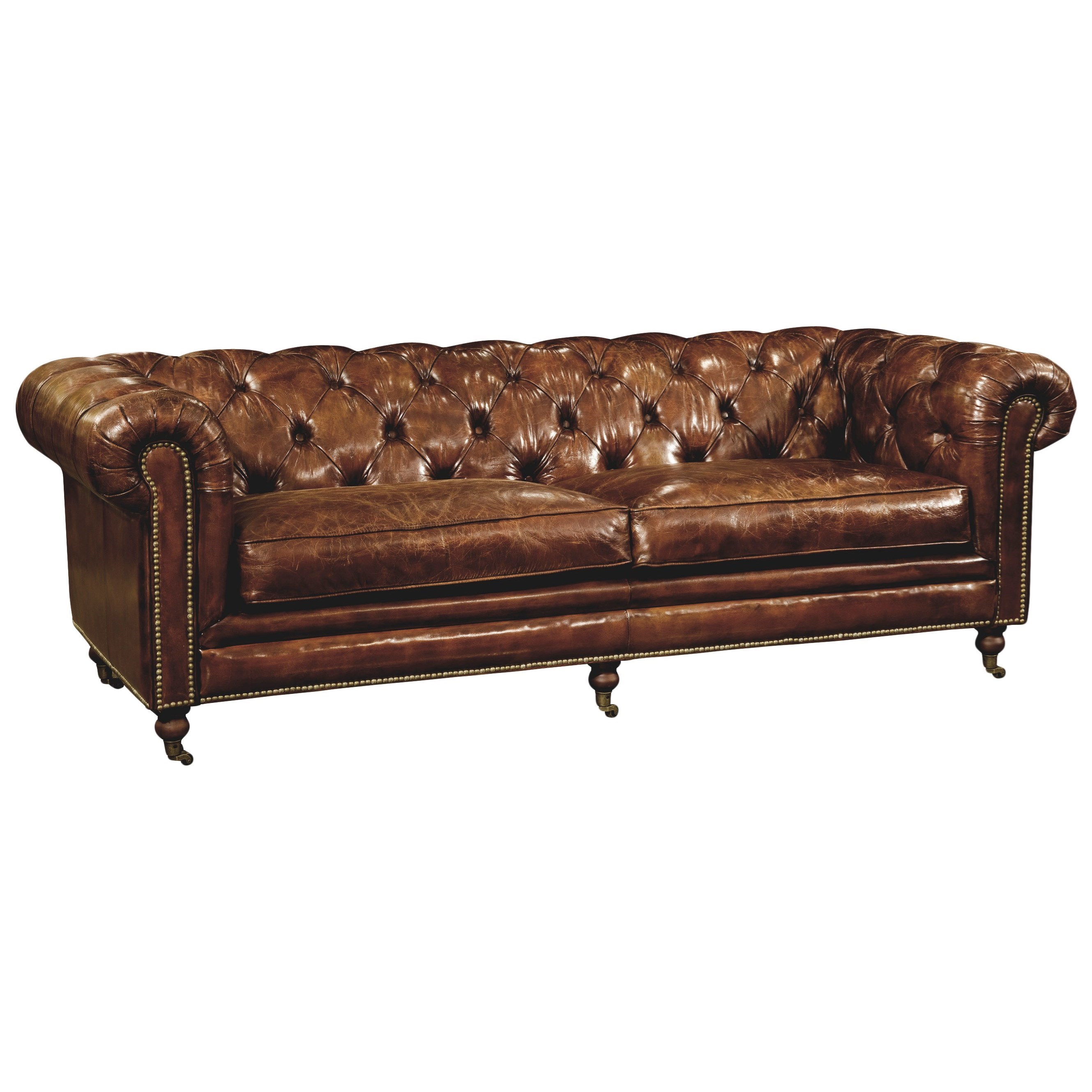 Birmingham Tufted Top Grain Leather Sofa | Sadler's Home Furnishings | Sofas