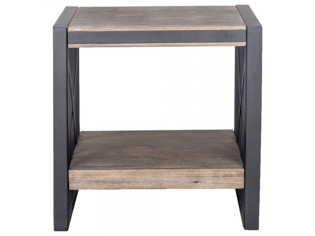 Bronx Industrial Wood And Metal End Table By Moe S Home Collection At Stoney Creek Furniture
