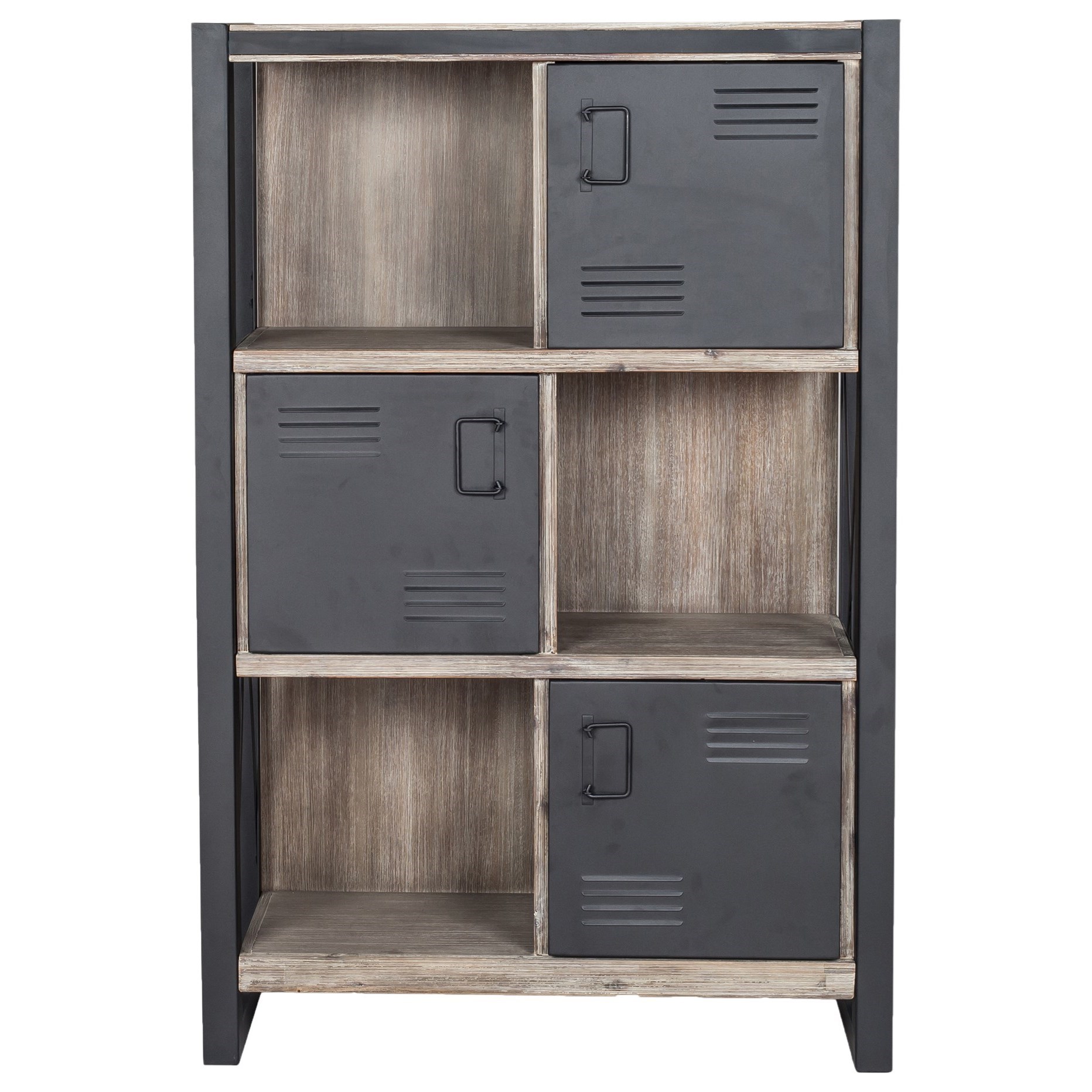 Moe S Home Collection Bronx Industrial Bookshelf With Doors