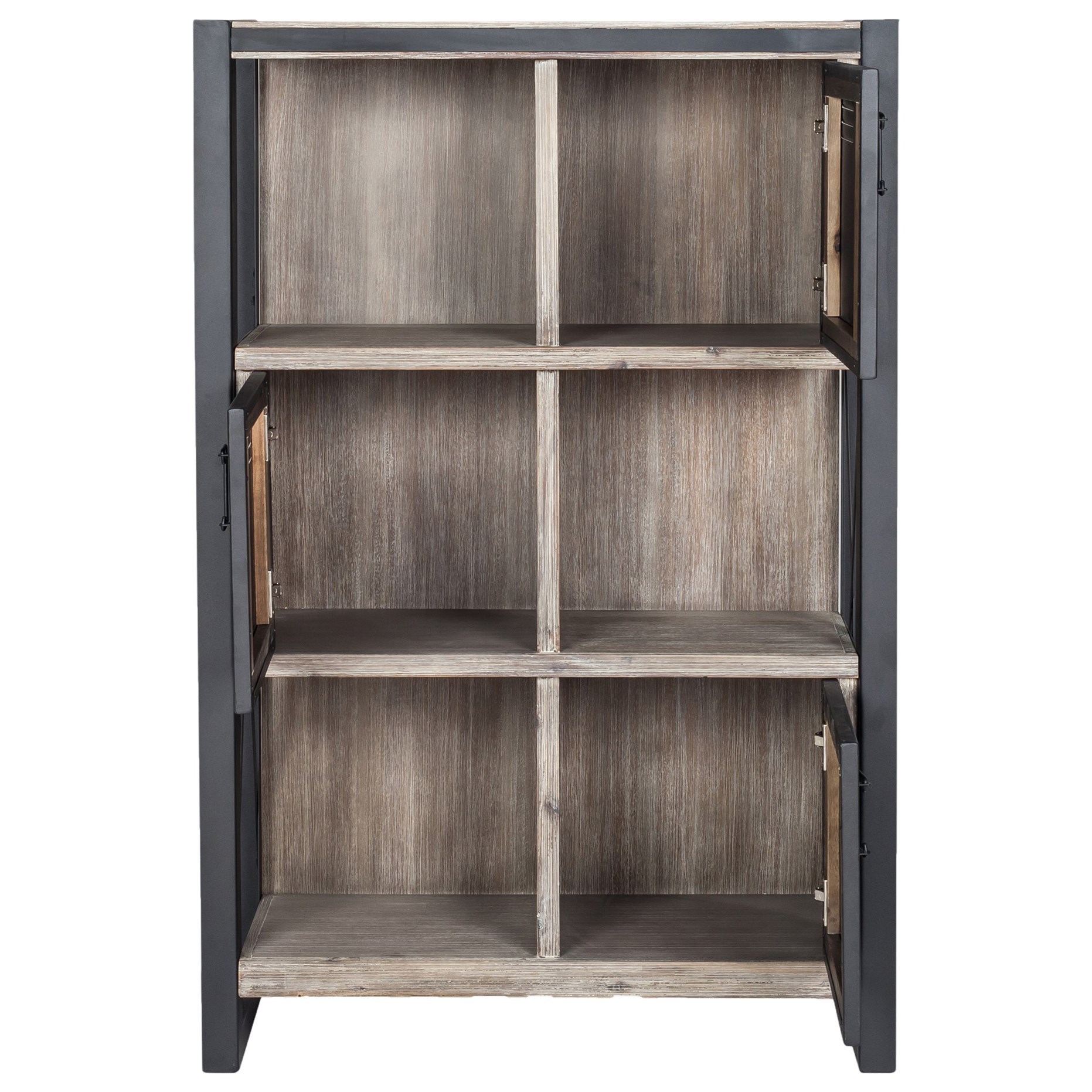 Moe S Home Collection Bronx Industrial Bookshelf With Doors
