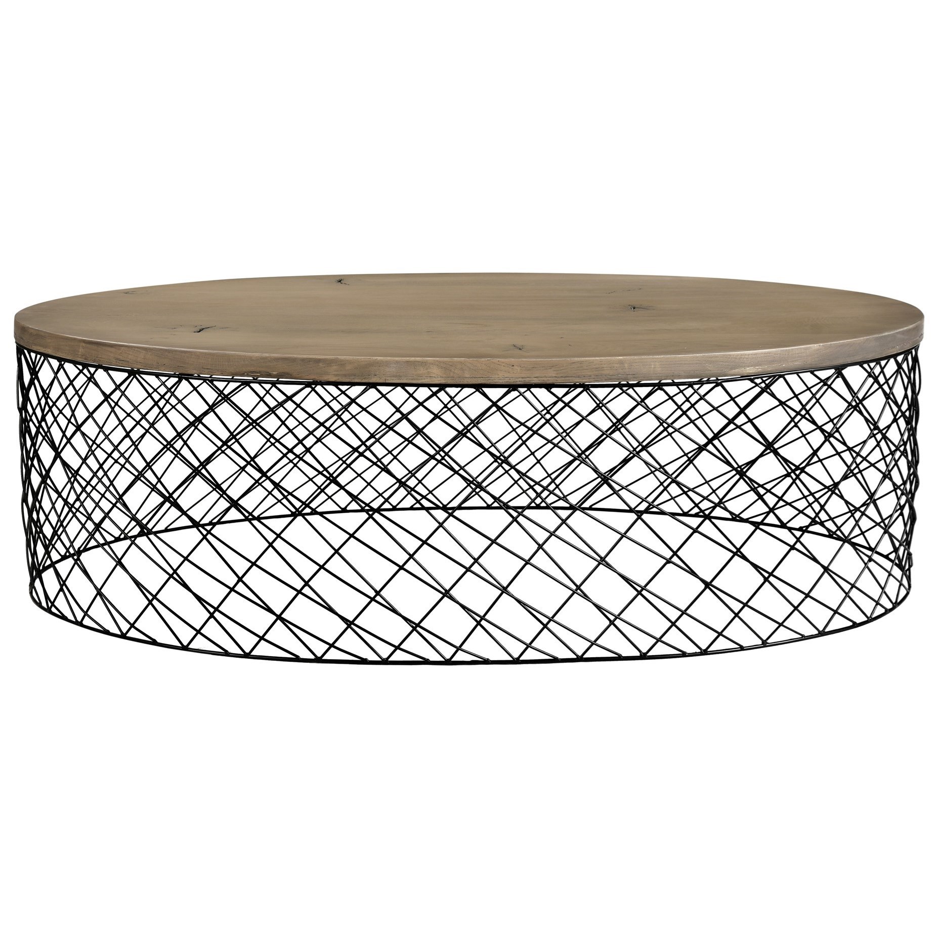 Moe S Home Collection Celeste Industrial Coffee Table With Solid Wood Top Wilson S Furniture Cocktail Coffee Tables
