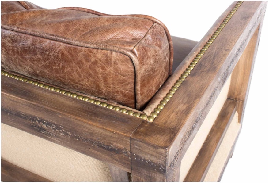 Moe S Home Collection Darlington Leather Sofa With Exposed Wood Leather Sofa With Exposed Wood