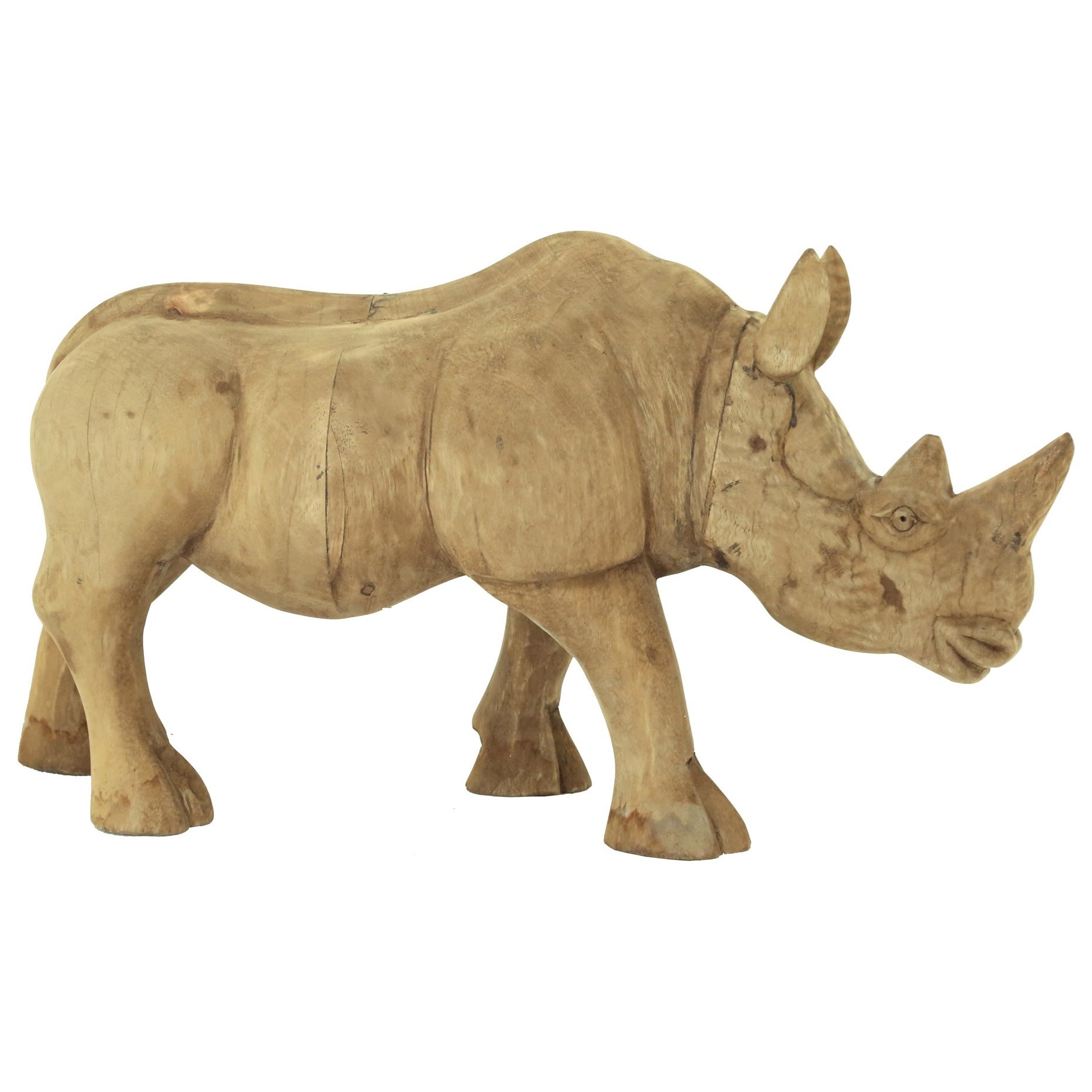 Moe S Home Collection Sculptures Wooden Rhino Stoney Creek