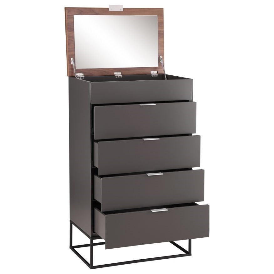 Moe S Home Collection Leroy Contemporary 4 Drawer Chest With Lift