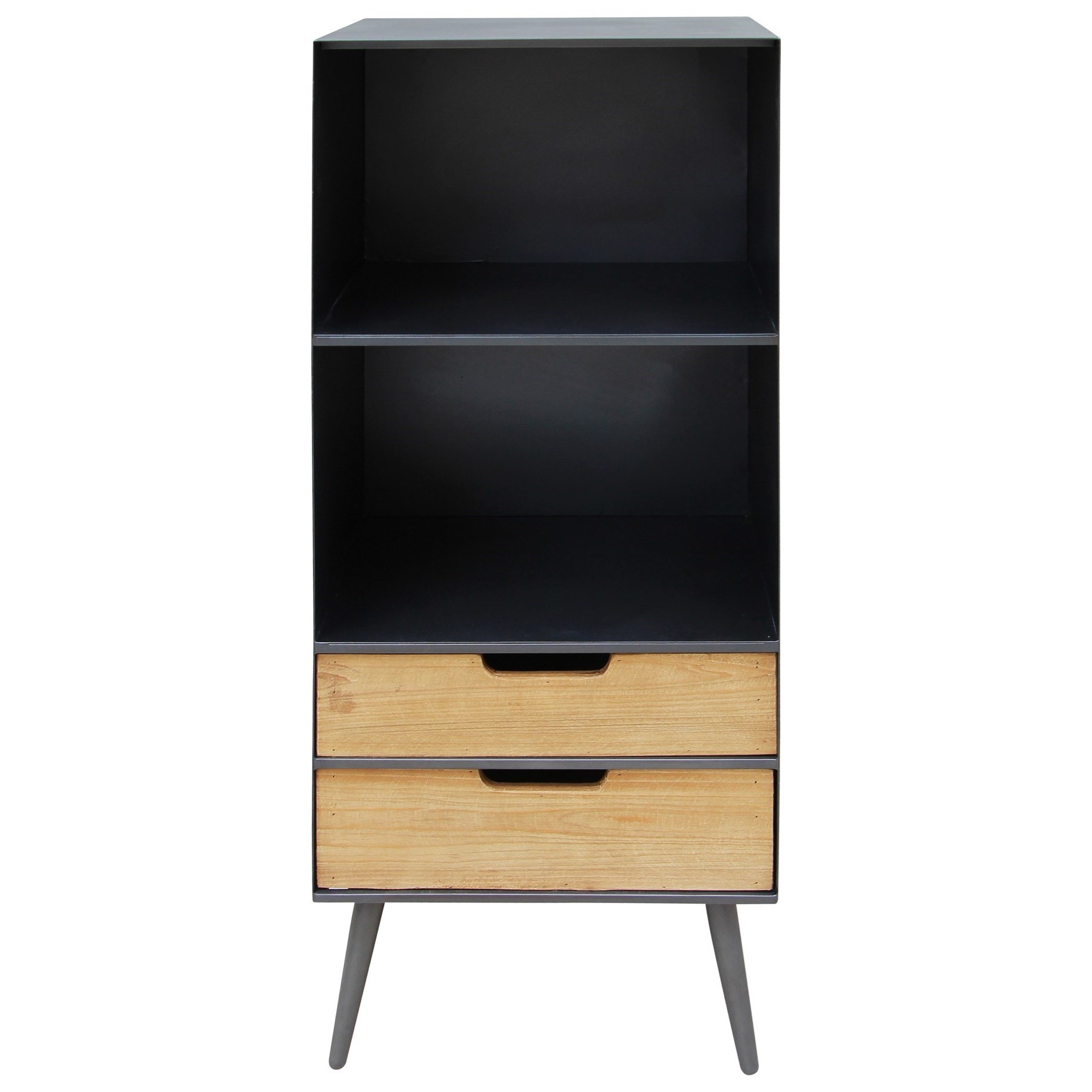 Moe S Home Collection Milner Industrial Open Bookshelf With 2