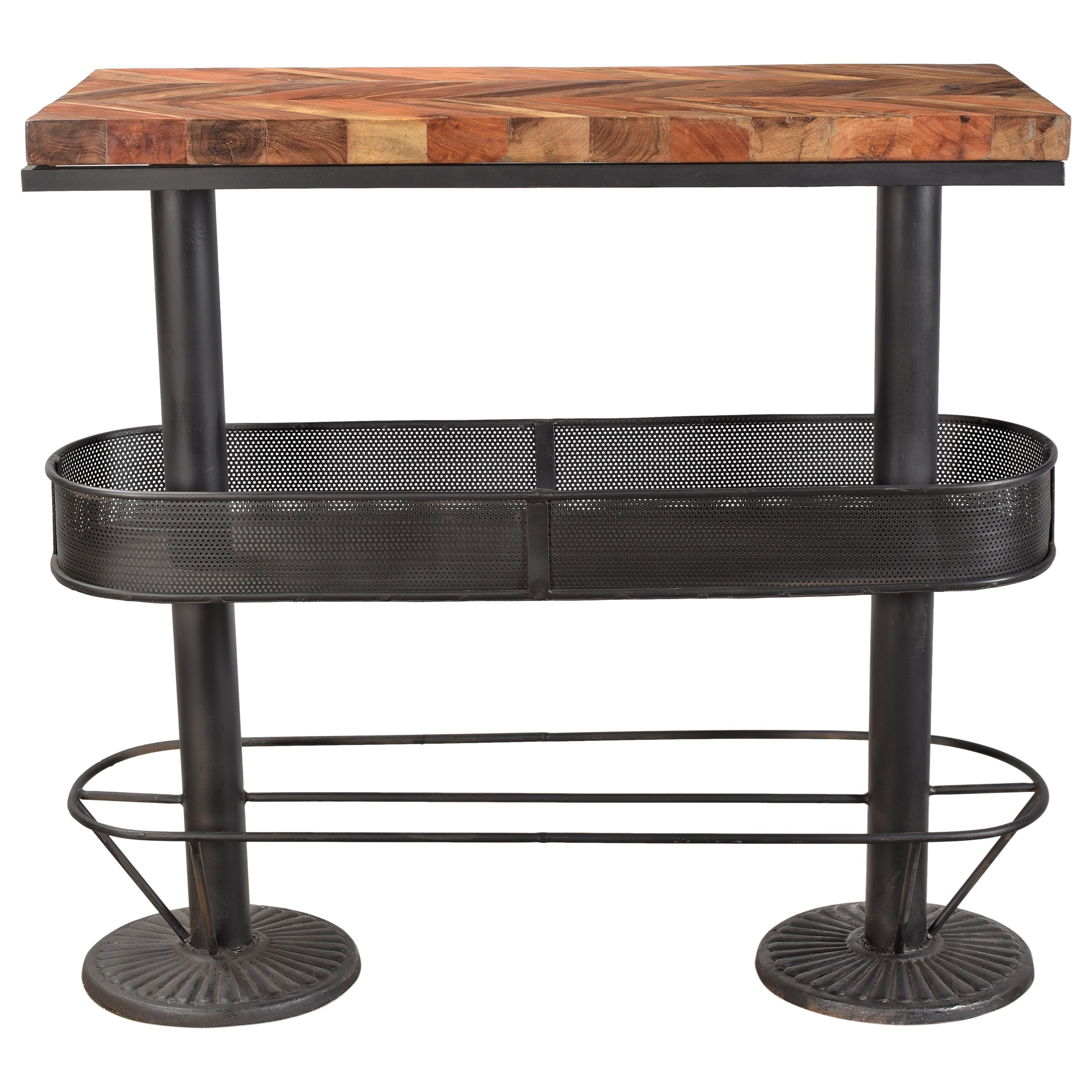Morrissey Rustic Bar Table With Shelving Sadler S Home