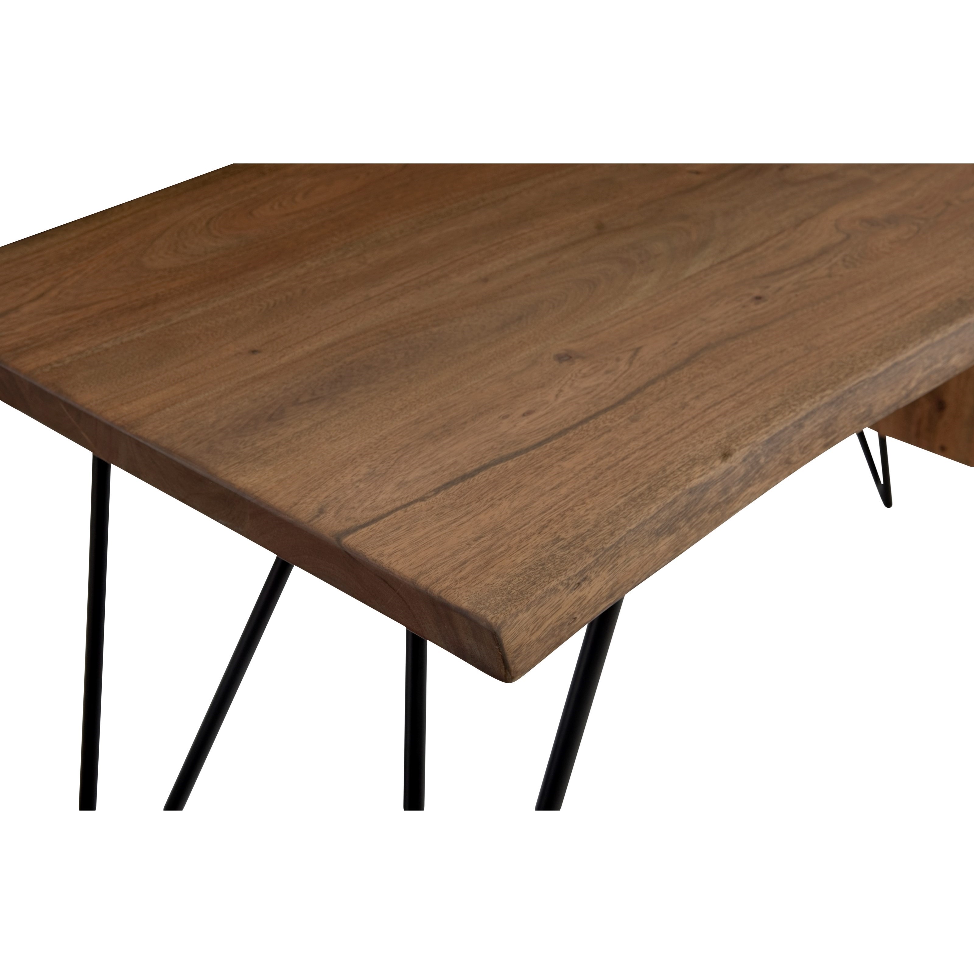 Nailed Mid Century Modern Wood And Metal Desk With Hairpin Legs