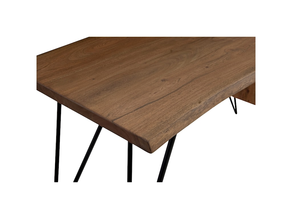 Nailed Mid Century Modern Wood And Metal Desk With Hairpin Legs