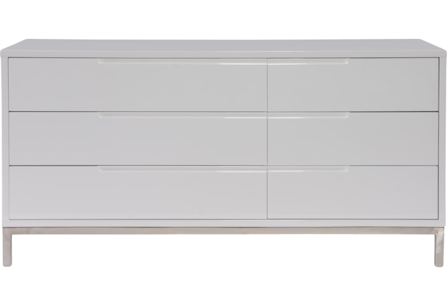 Moe S Home Collection Naples Contemporary 6 Drawer Dresser