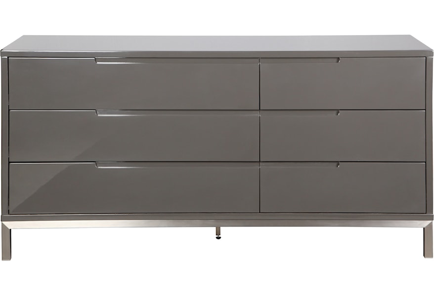 Moe S Home Collection Naples Contemporary 6 Drawer Dresser