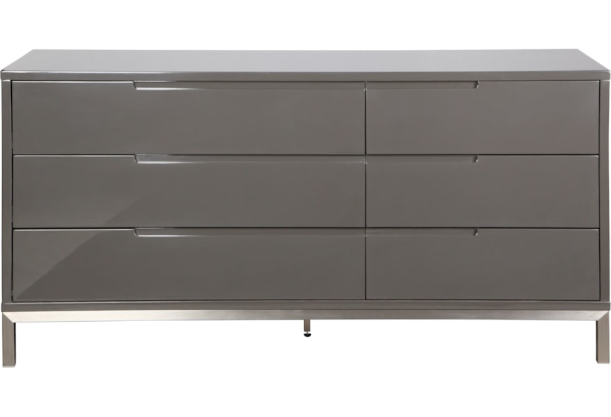 Moe S Home Collection Naples Contemporary 6 Drawer Dresser