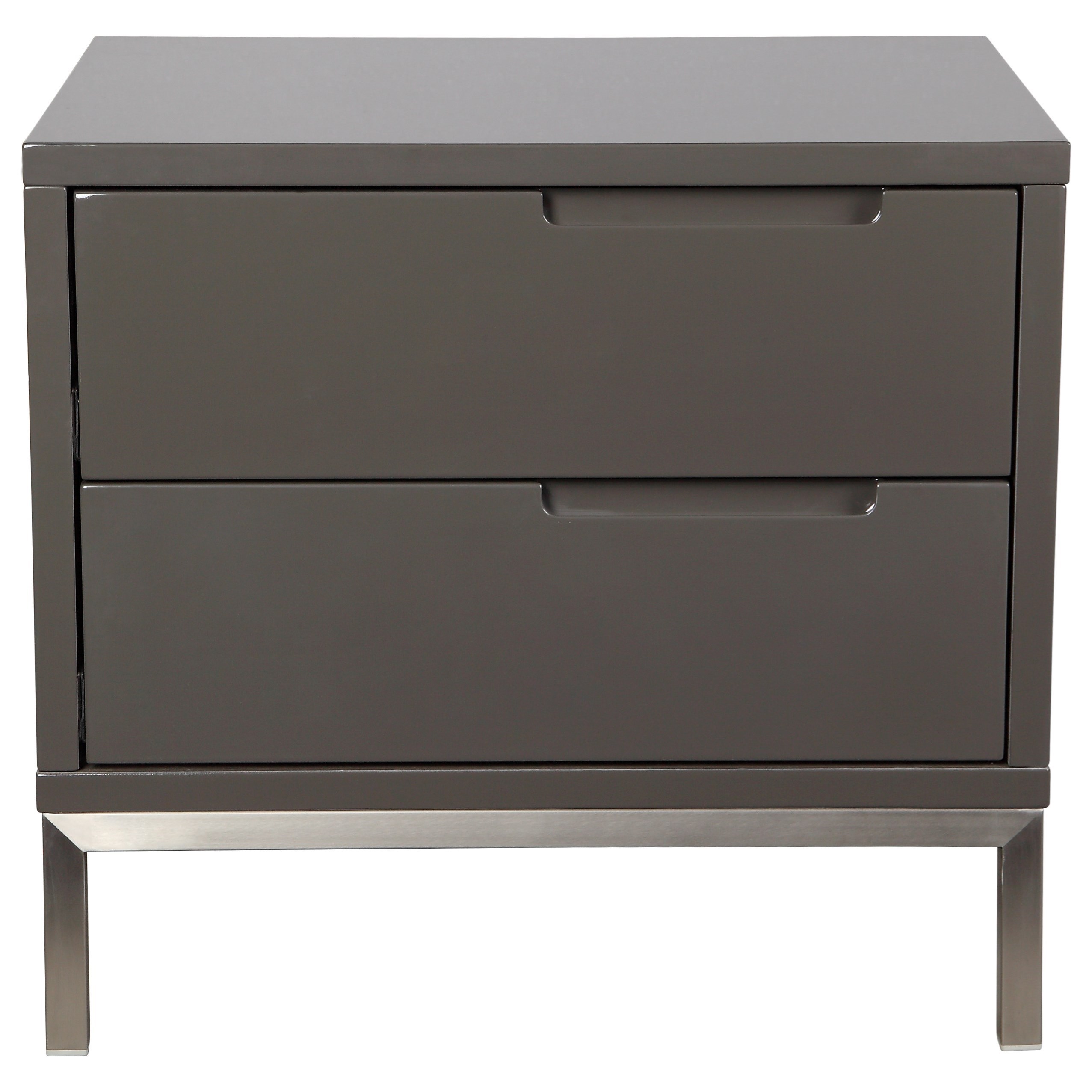 Moe S Home Collection Naples Contemporary 2 Drawer Nightstand