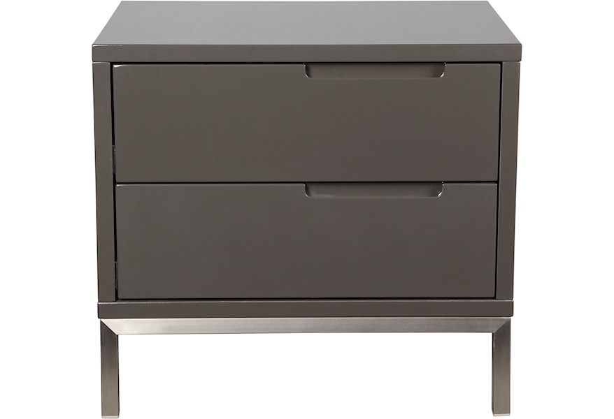 Moe S Home Collection Naples Contemporary 2 Drawer Nightstand
