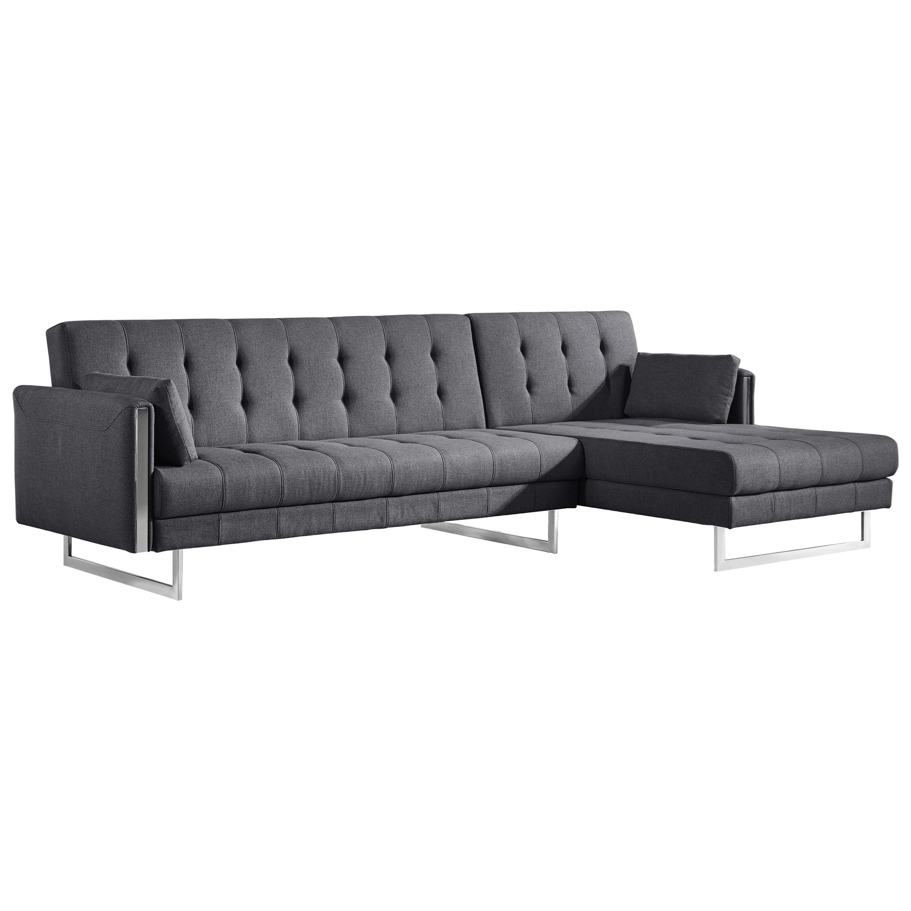 Palomino Contemporary Right Facing Tufted Sofa Bed With Chaise And
