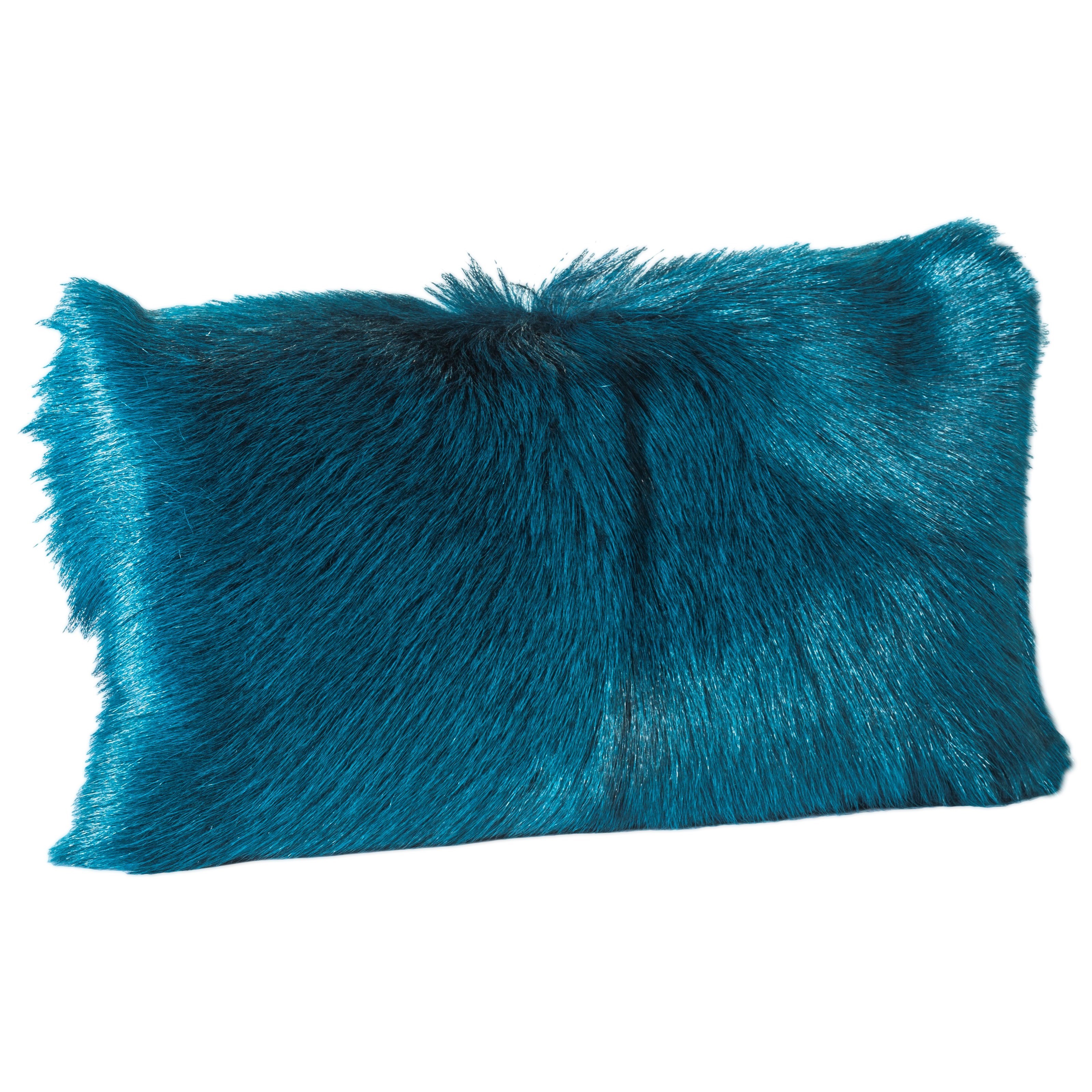 Moe S Home Collection Pillows And Throws Goat Fur Bolster Teal Fashion Furniture Throw Pillows