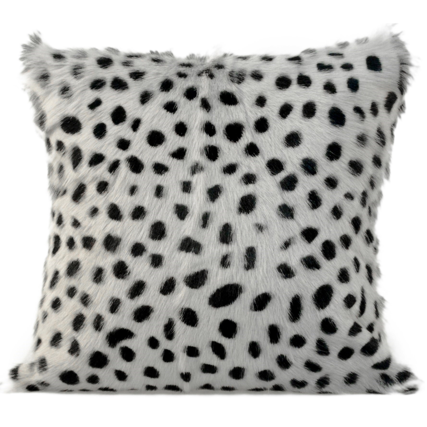 Pillows And Throws Spotted Goat Fur Pillow Light Grey Sadler S Home Furnishings Throw Pillows