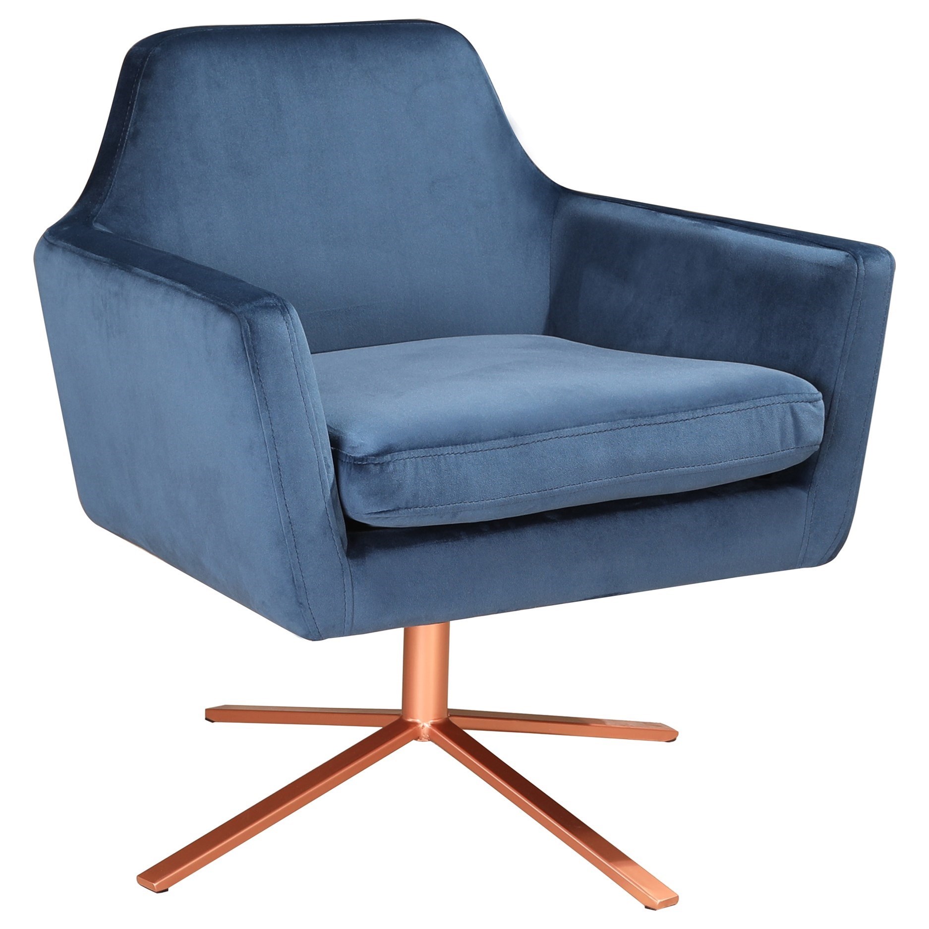 Pivot Glam Velvet Arm Chair With Copper Iron Base By Moe S Home Collection At Sam Levitz Furniture