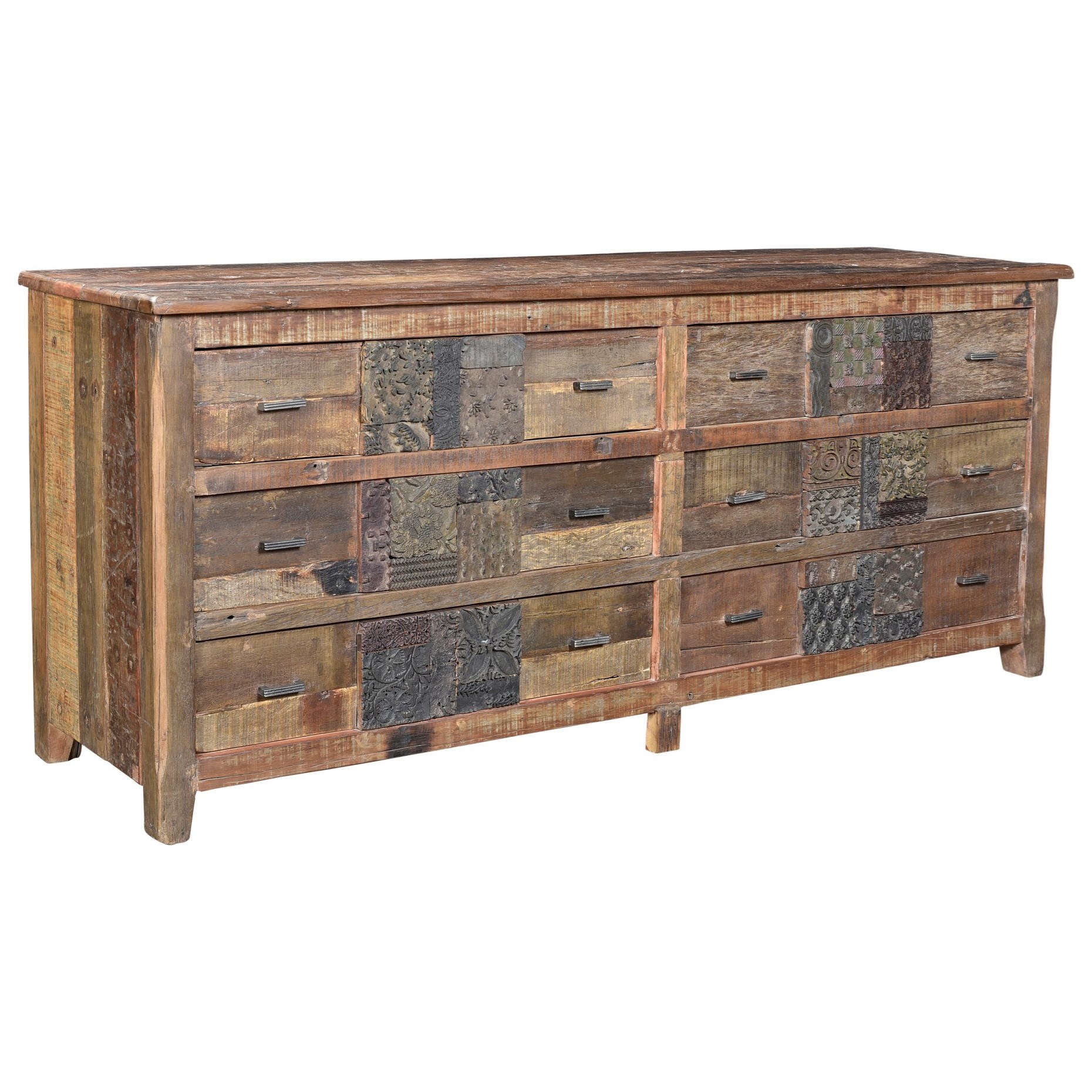 Moe S Home Collection Printer Rustic Dresser With 6 Drawers And
