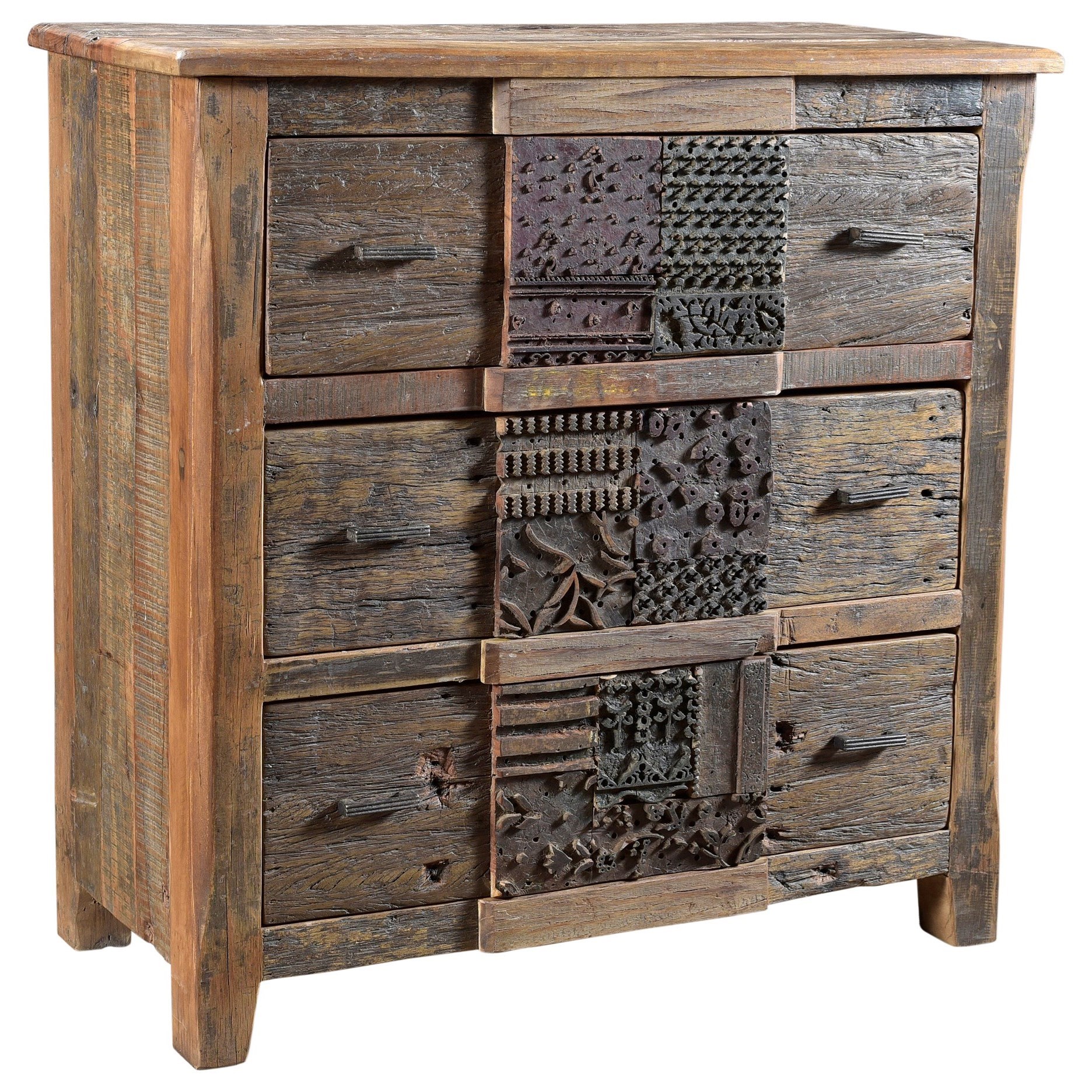 Moe S Home Collection Printer Rustic 6 Drawer Chest With Wood