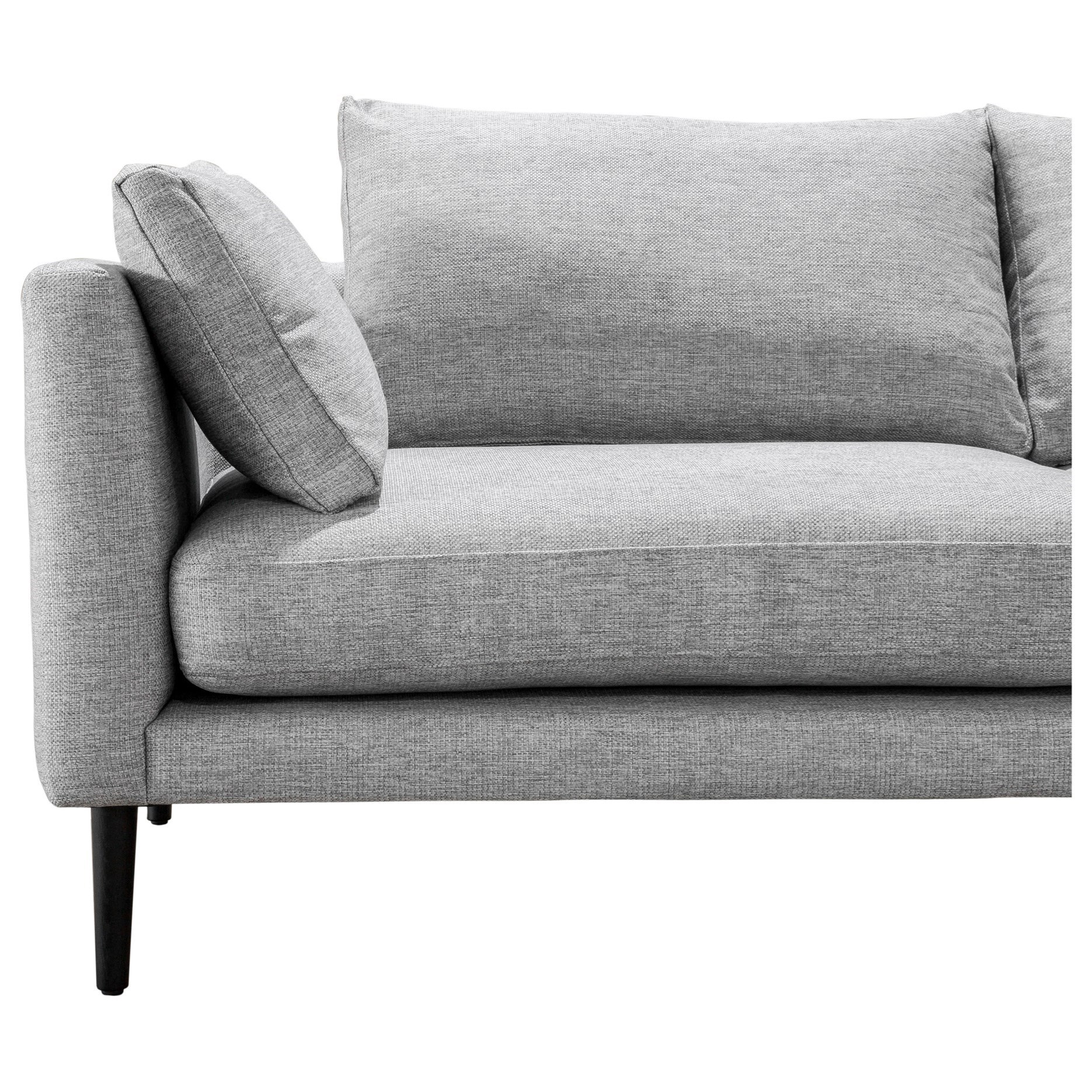 Moe S Home Collection Raval Contemporary Loose Cushion Sofa With Track Arms And Solid Wood Legs Stoney Creek Furniture Sofas