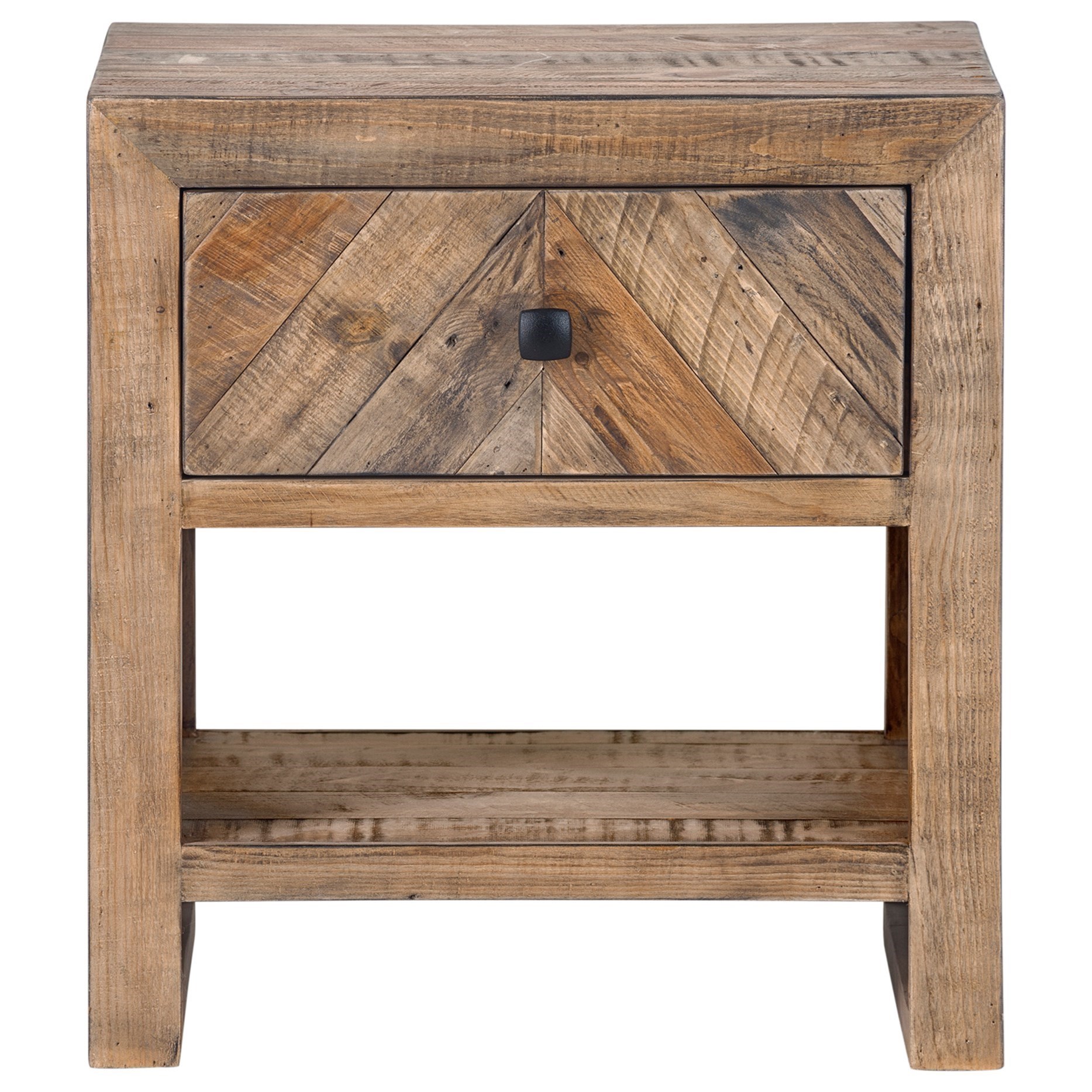 Moe S Home Collection Teigen Rustic Nightstand With Reclaimed Wood