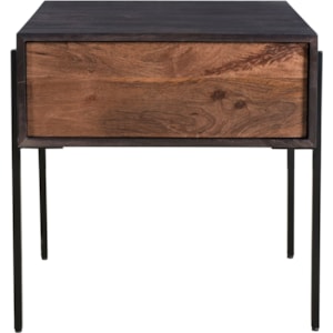 Moe S Home Collection Tobin Industrial Side Table With Wood Drawer Stoney Creek Furniture End Tables