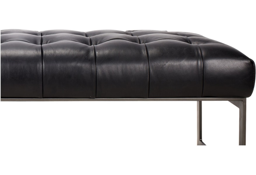 Moe S Home Collection Wyatt Contemporary Leather Bench With Metal