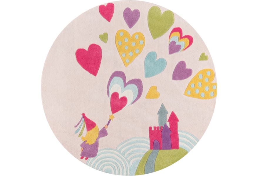 Momeni Lil Mo Whimsey Fairy Princess 5 X 5 Round Rug Pink Belfort Furniture Rugs
